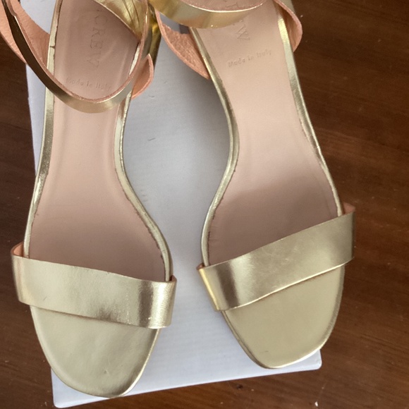J.crew gold metallic leather ankle strap sandal - Picture 5 of 9